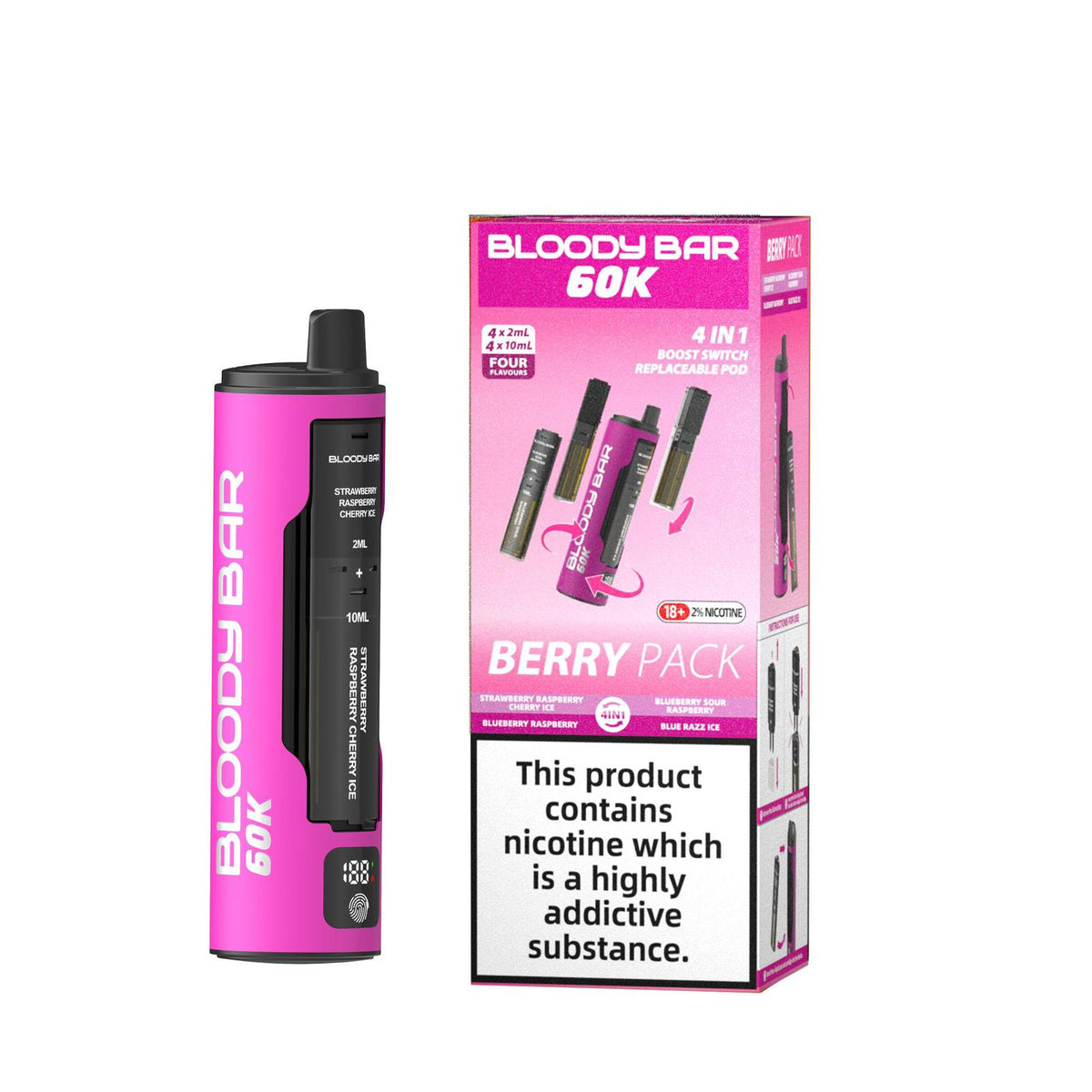 Bloody Bar 60k Prefilled 4 In 1 Pod Vape Kit