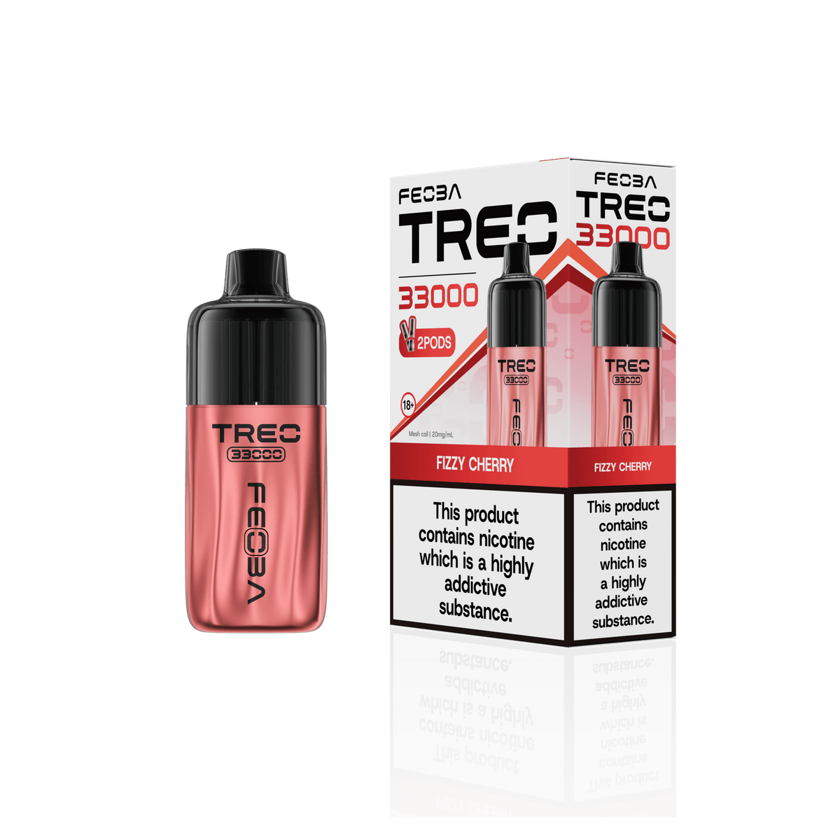 bulk wholesale Feoba Treo 33k Prefilled Pod Vape Kit Box of 5 - Fizzy Cherry