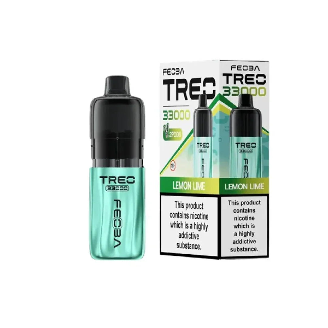 bulk wholesale Feoba Treo 33k Prefilled Pod Vape Kit Box of 5 - Lemon Lime