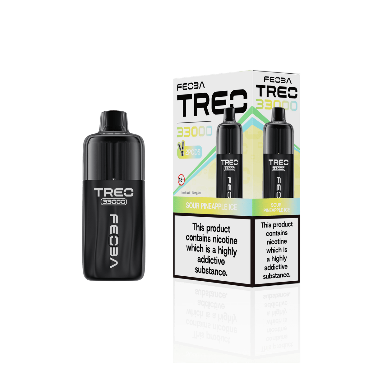 bulk wholesale Feoba Treo 33k Prefilled Pod Vape Kit Box of 5 - Sour Pineapple Ice