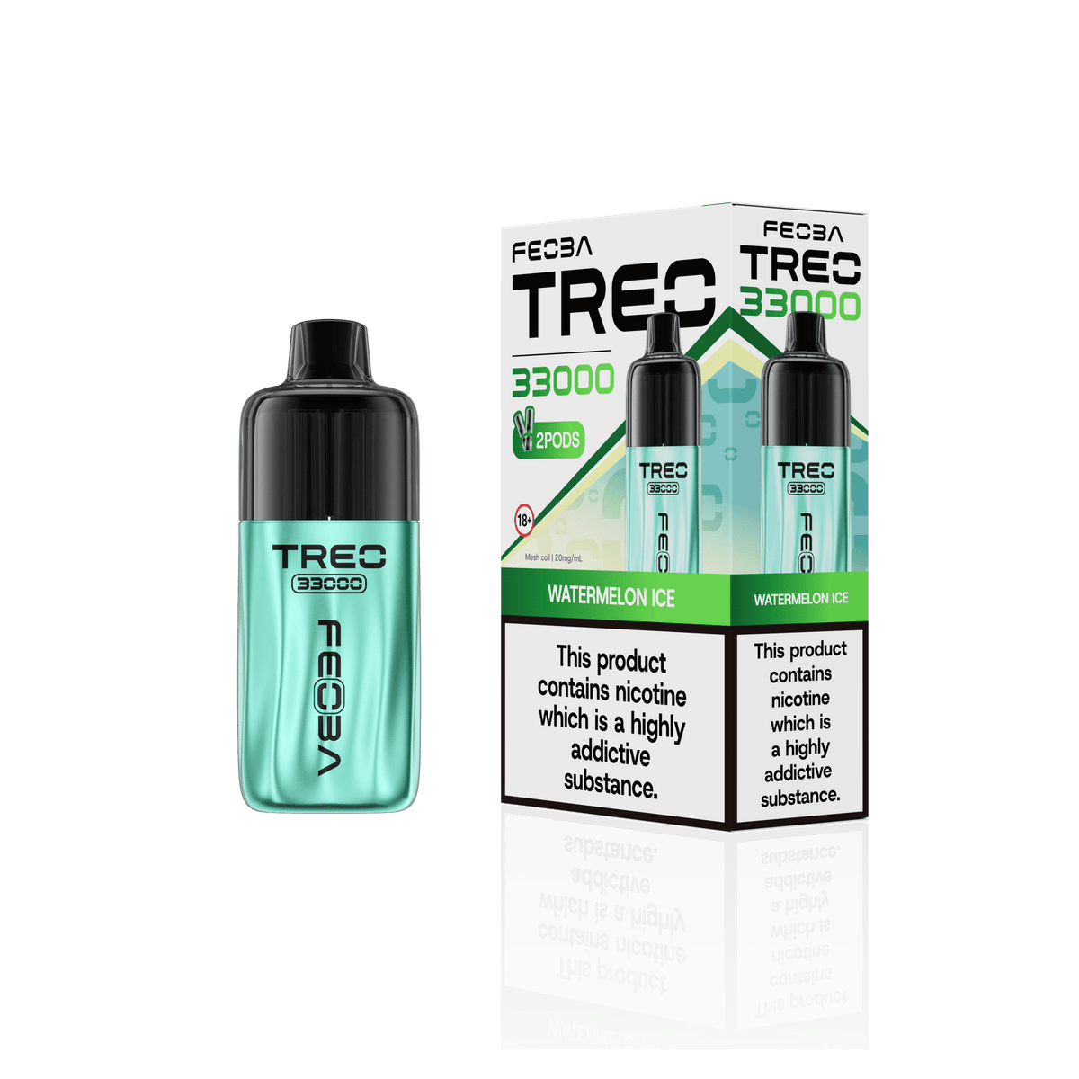 bulk wholesale Feoba Treo 33k Prefilled Pod Vape Kit Box of 5 - Watermelon Ice