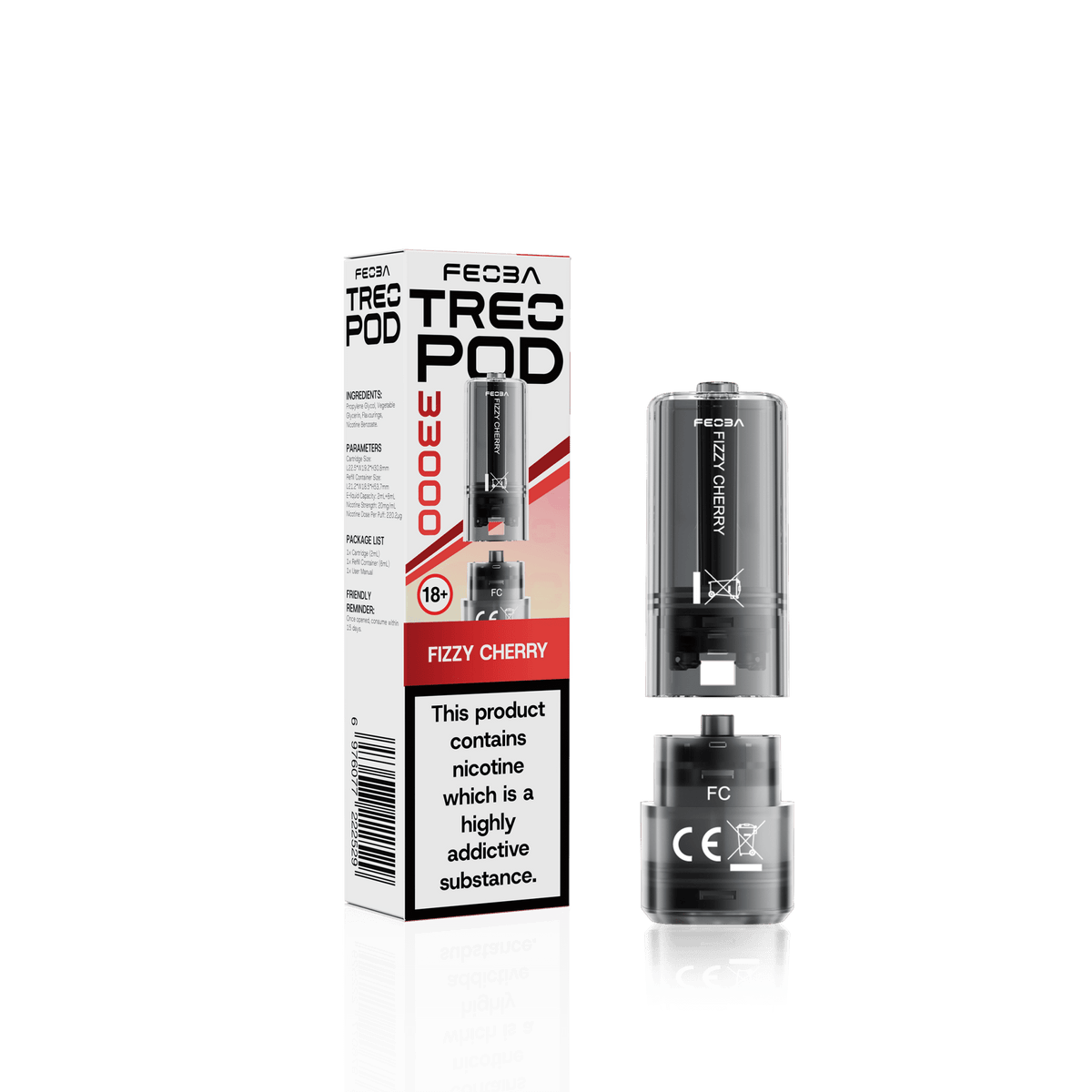 bulk wholesale Feoba Treo 33k Replacement Pods Box of 5 - Fizzy Cherry