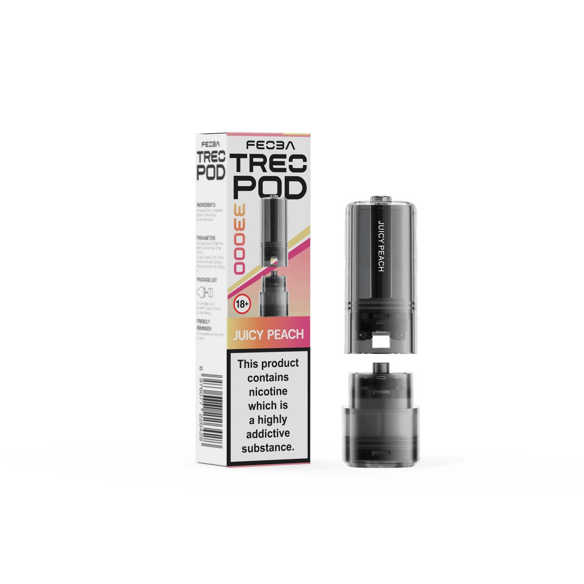 bulk wholesale Feoba Treo 33k Replacement Pods Box of 5 - Juicy Peach