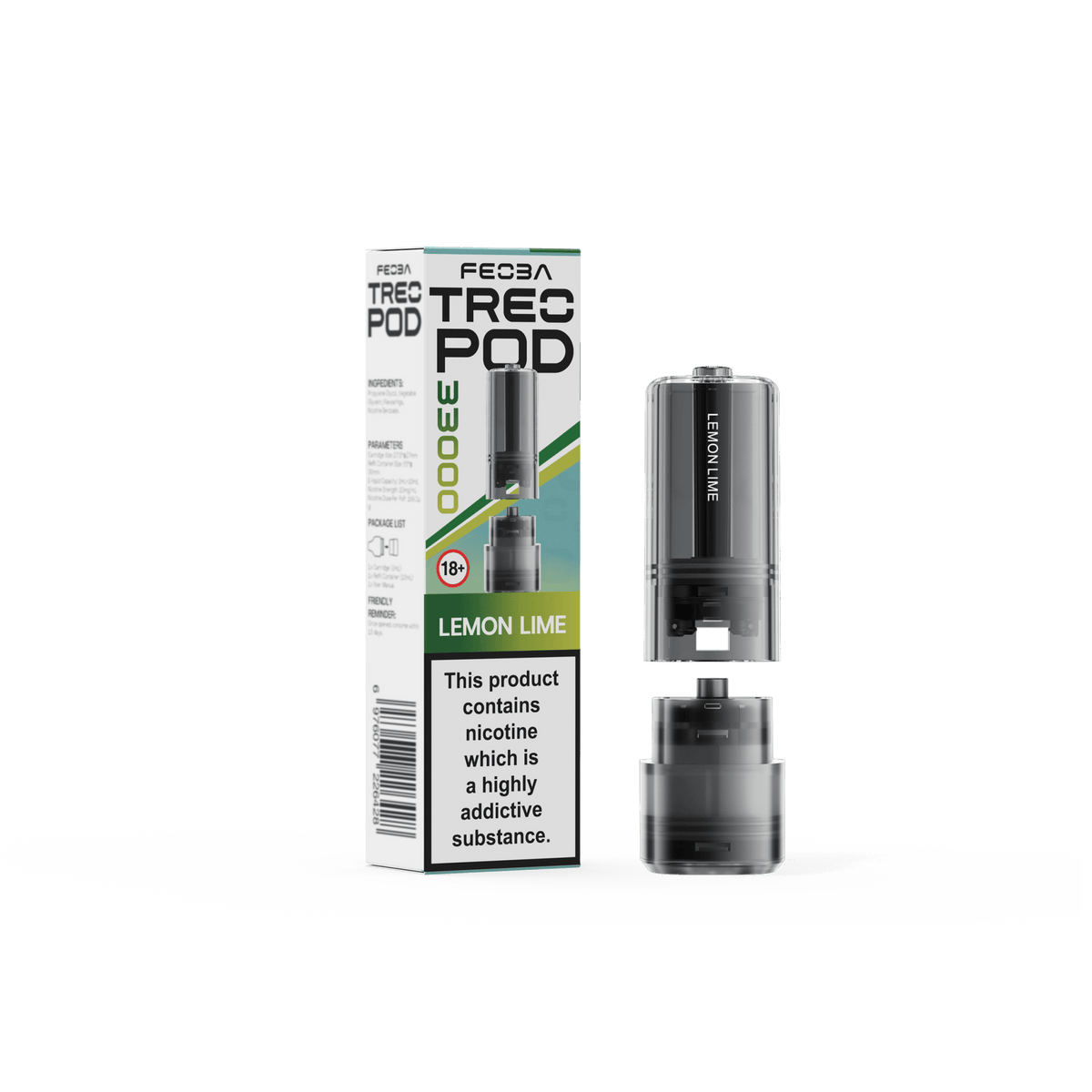 bulk wholesale Feoba Treo 33k Replacement Pods Box of 5 - Lemo Lime