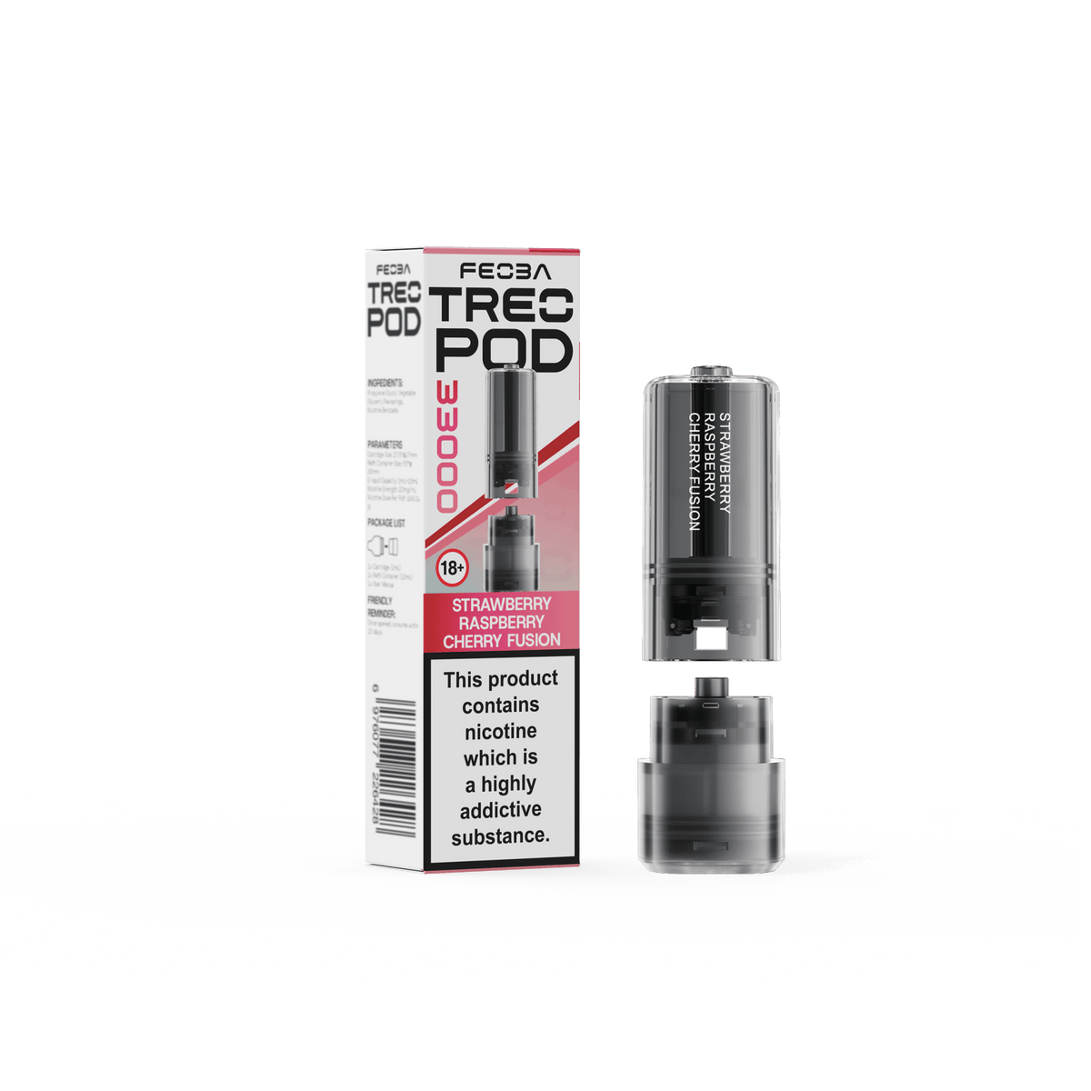 bulk wholesale Feoba Treo 33k Replacement Pods Box of 5 - Strawberry Raspberry Cherry Fusion