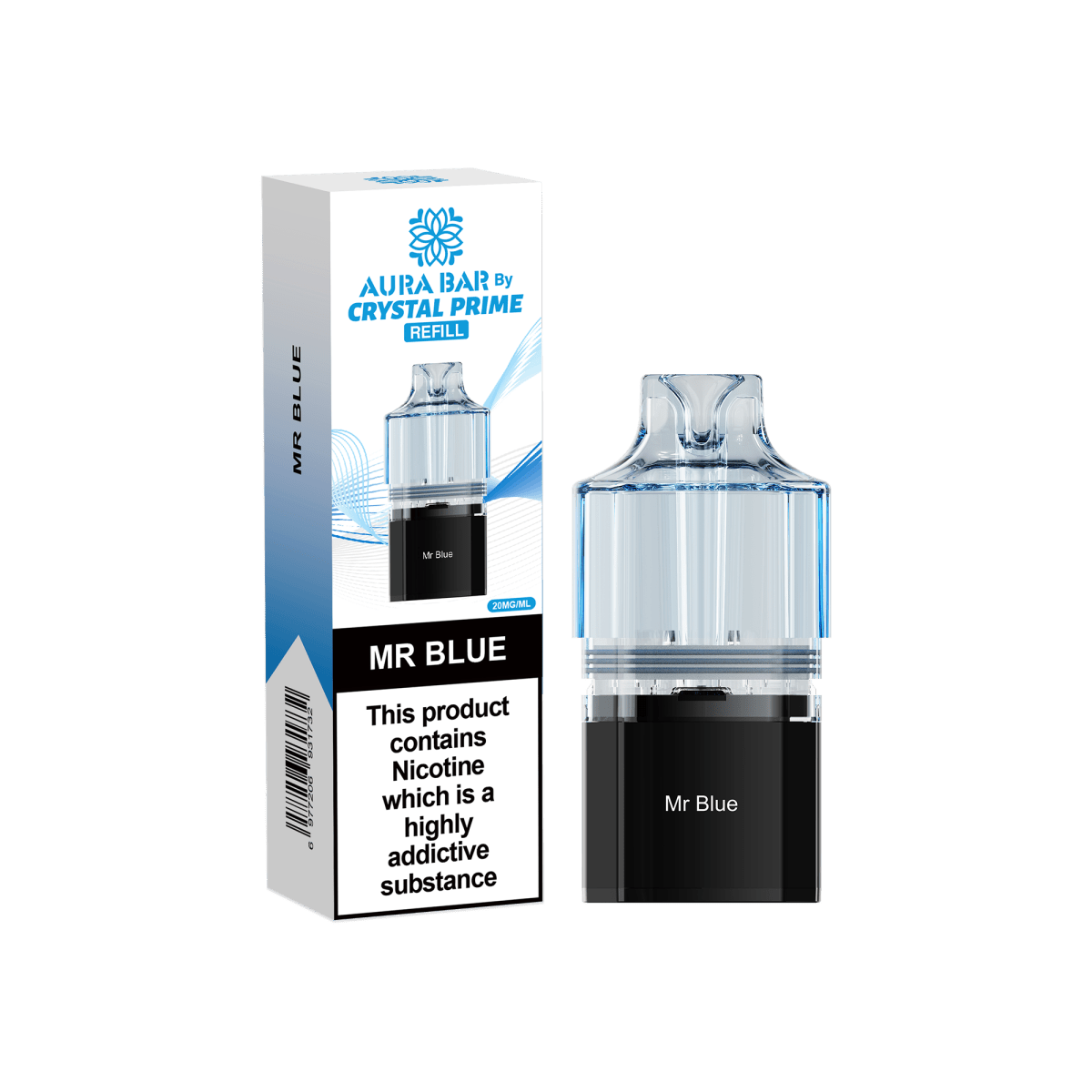 Crystal Prime - Crystal Prime Aura Bar 10k Replacement Pods - (BOX OF 5) - The No1 Plug