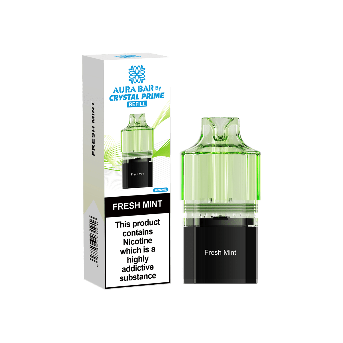 Crystal Prime - Crystal Prime Aura Bar 10k Replacement Pods - (BOX OF 5) - The No1 Plug