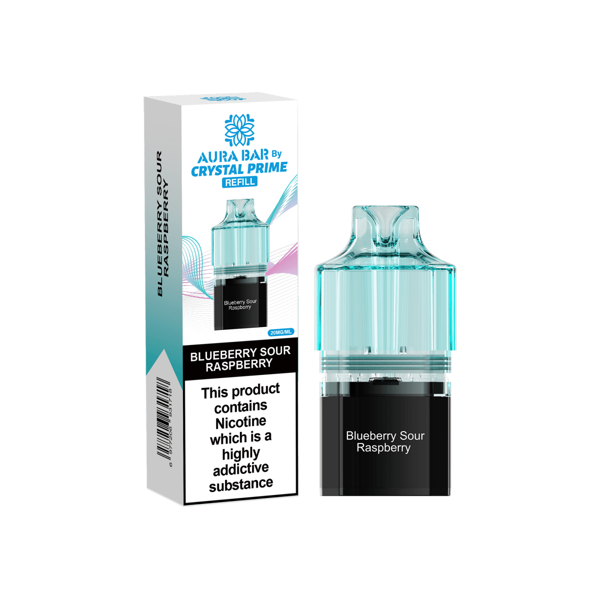 Crystal Prime - Crystal Prime Aura Bar 10k Replacement Pods - (BOX OF 5) - The No1 Plug