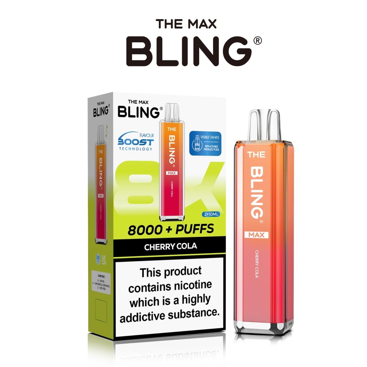The Crystal Bling - The Crystal Bling Max 8000 Prefilled Pod Kit - The No1 Plug