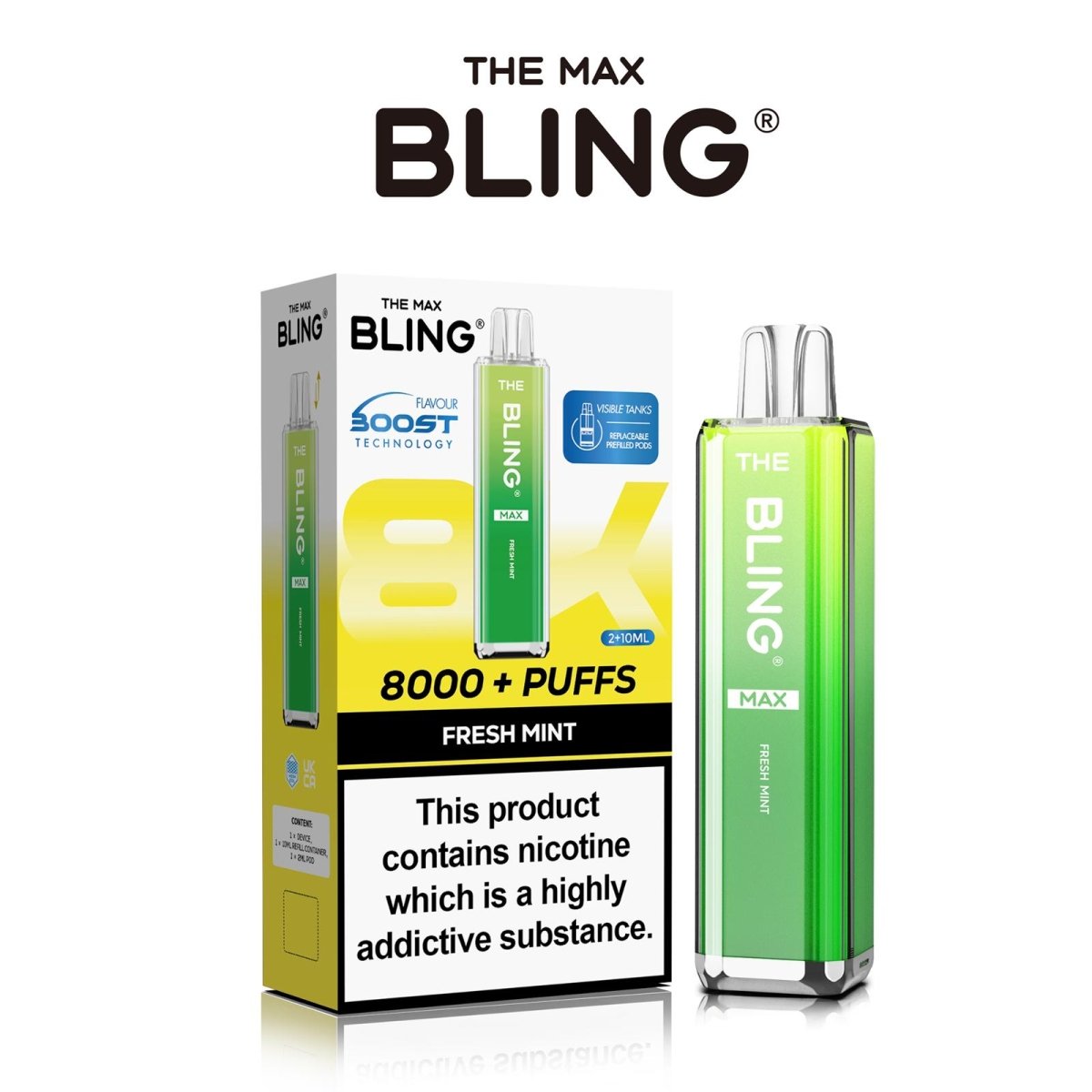The Crystal Bling - The Crystal Bling Max 8000 Prefilled Pod Kit - The No1 Plug