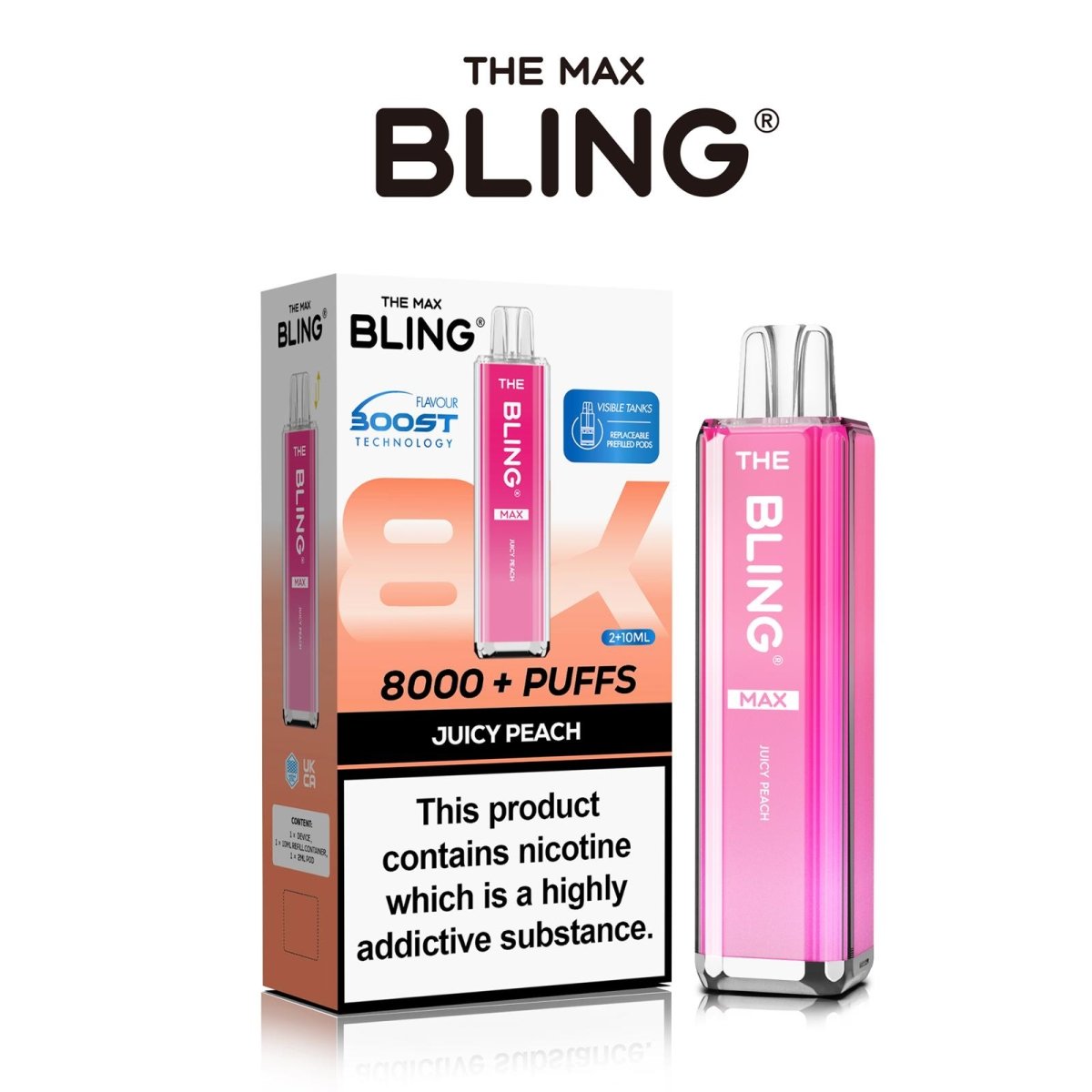 The Crystal Bling - The Crystal Bling Max 8000 Prefilled Pod Kit - The No1 Plug