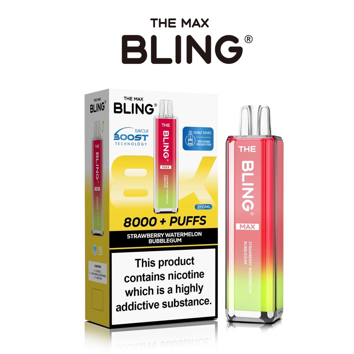 The Crystal Bling - The Crystal Bling Max 8000 Prefilled Pod Kit - The No1 Plug
