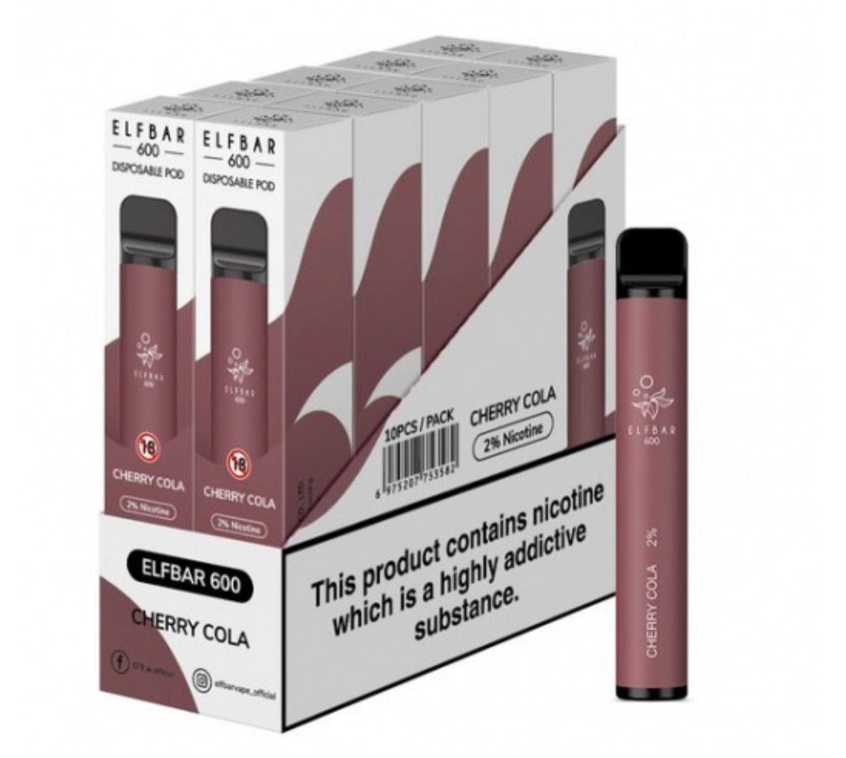 ELF BAR - Elf Bar 600 Puffs Disposable Vape Pods Pack of 10 - theno1plugshop