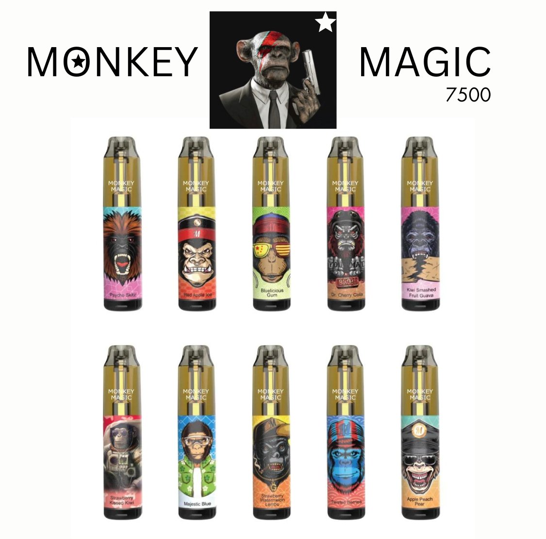 Monkey Magic 7500 Puffs Prefilled Pod Vape Kits- theno1plugshop Monkey Magic 7500 Puffs Prefilled Pod Vape Kits- theno1plugshop