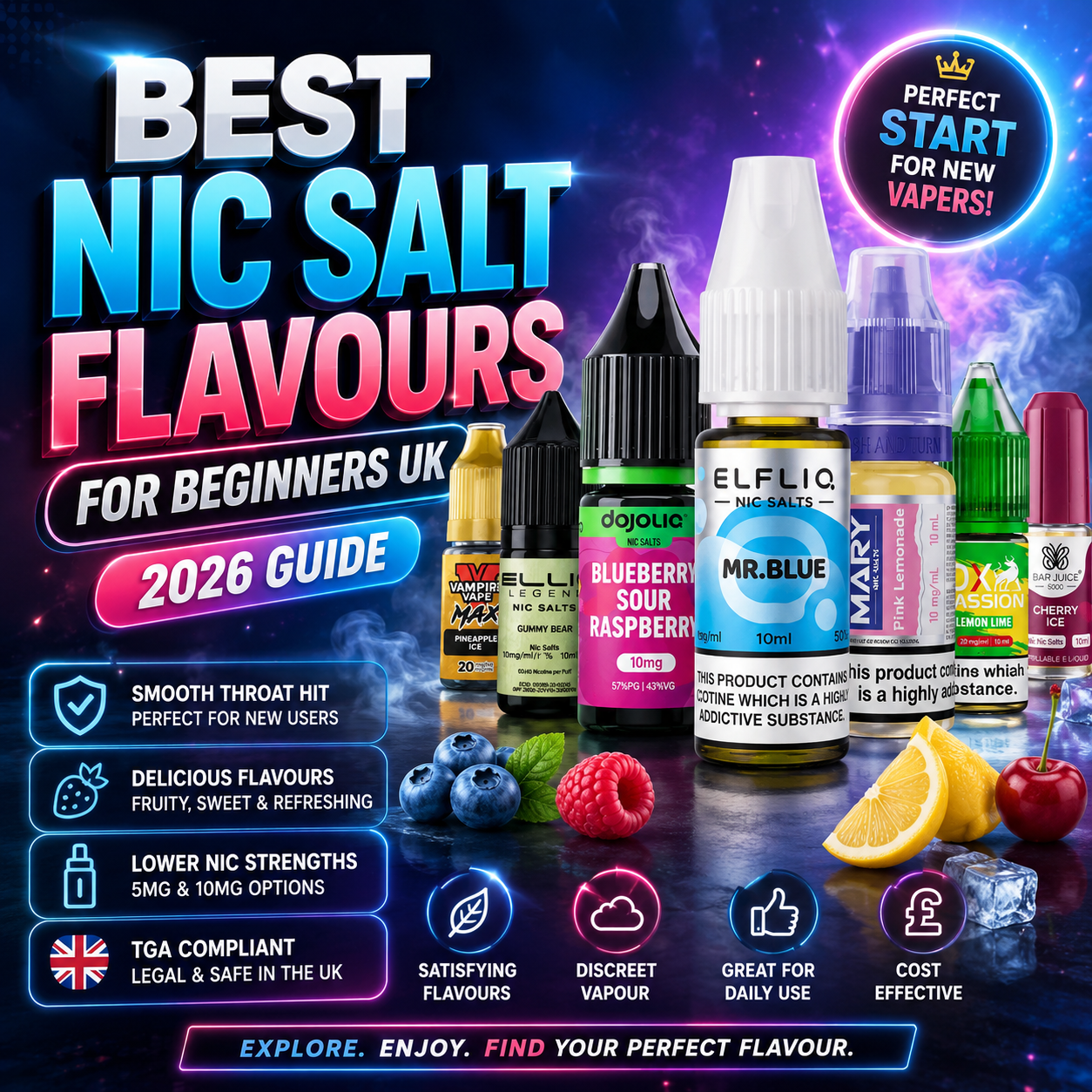 Best Nic Salt Flavours for Beginners UK | 2026 Guide