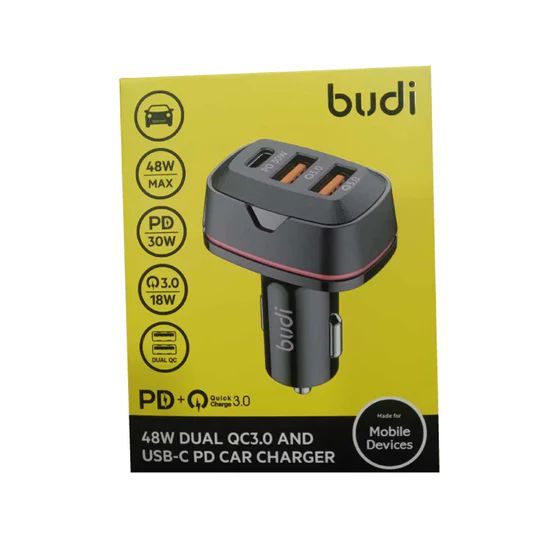 Budi - Dual QC3.0 & USB-C PD Car Charger - 48W