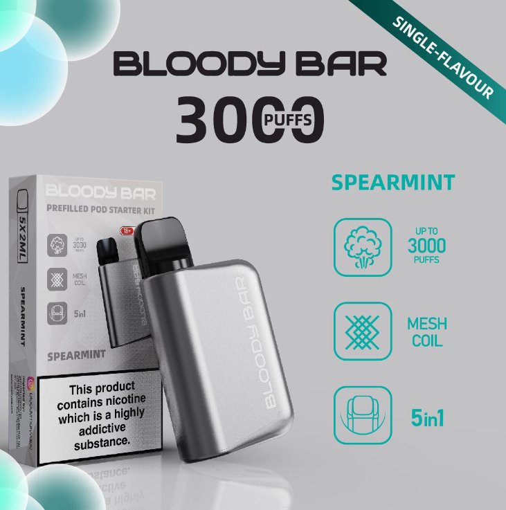 Bloody Mary - 5 in 1 Bloody Mary 3000 Puffs Prefilled Pod Kit (Box of 5) - theno1plugshop