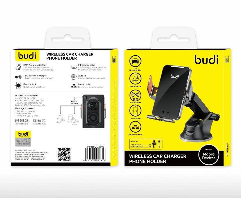 Budi - Wireless Car Charger Phone Holder