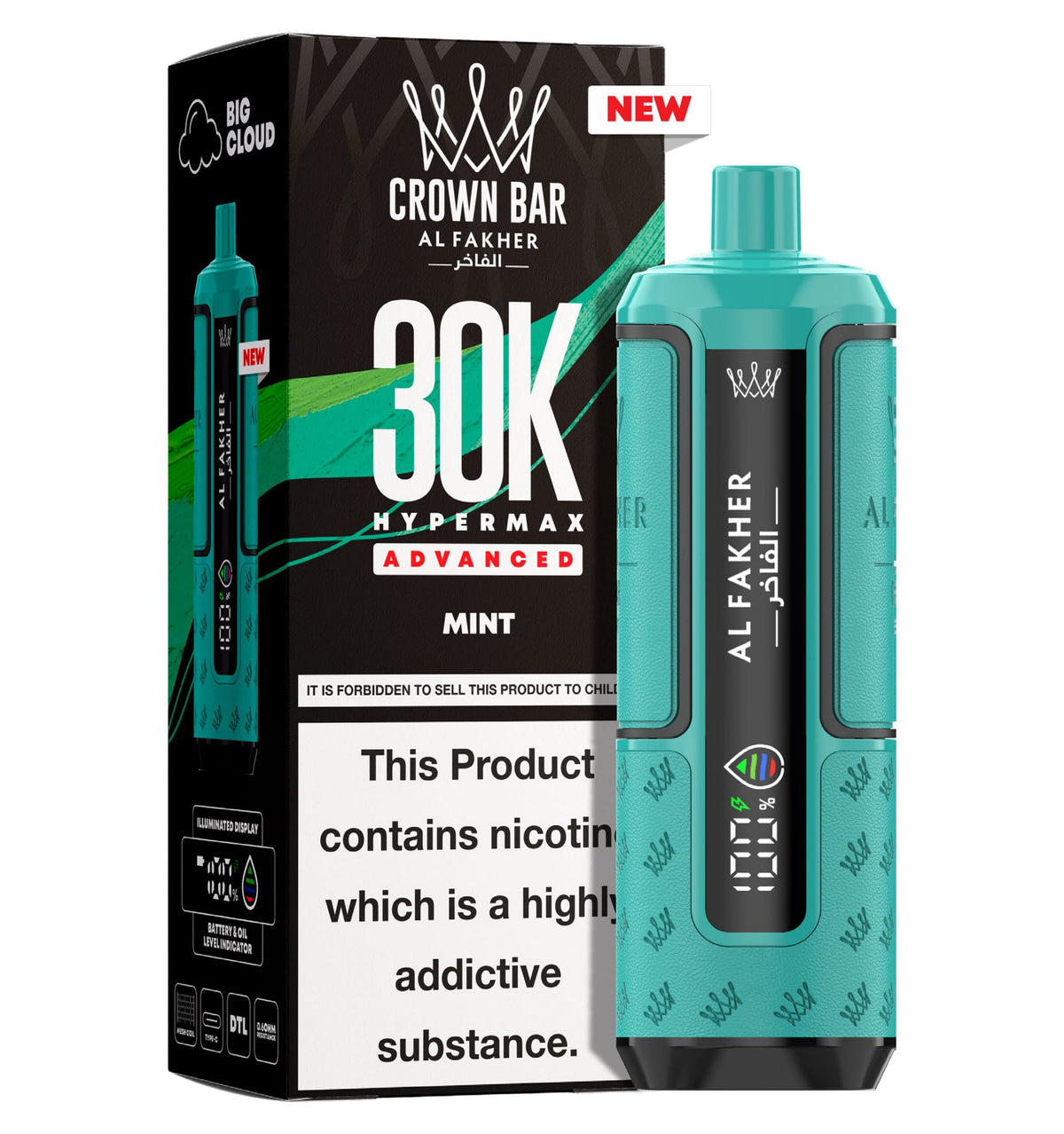 Crown Bar Al Fakher 30K Hypermax Pre-filled VAPE
