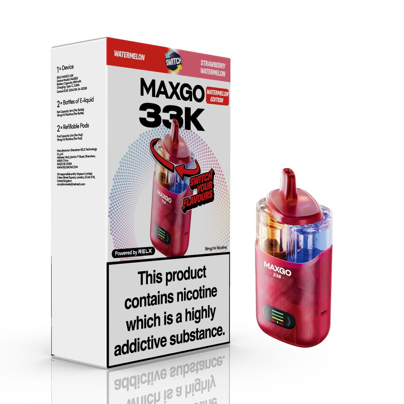 RELX MaxGO 33k Prefilled Vape Kit (BOX OF 5)
