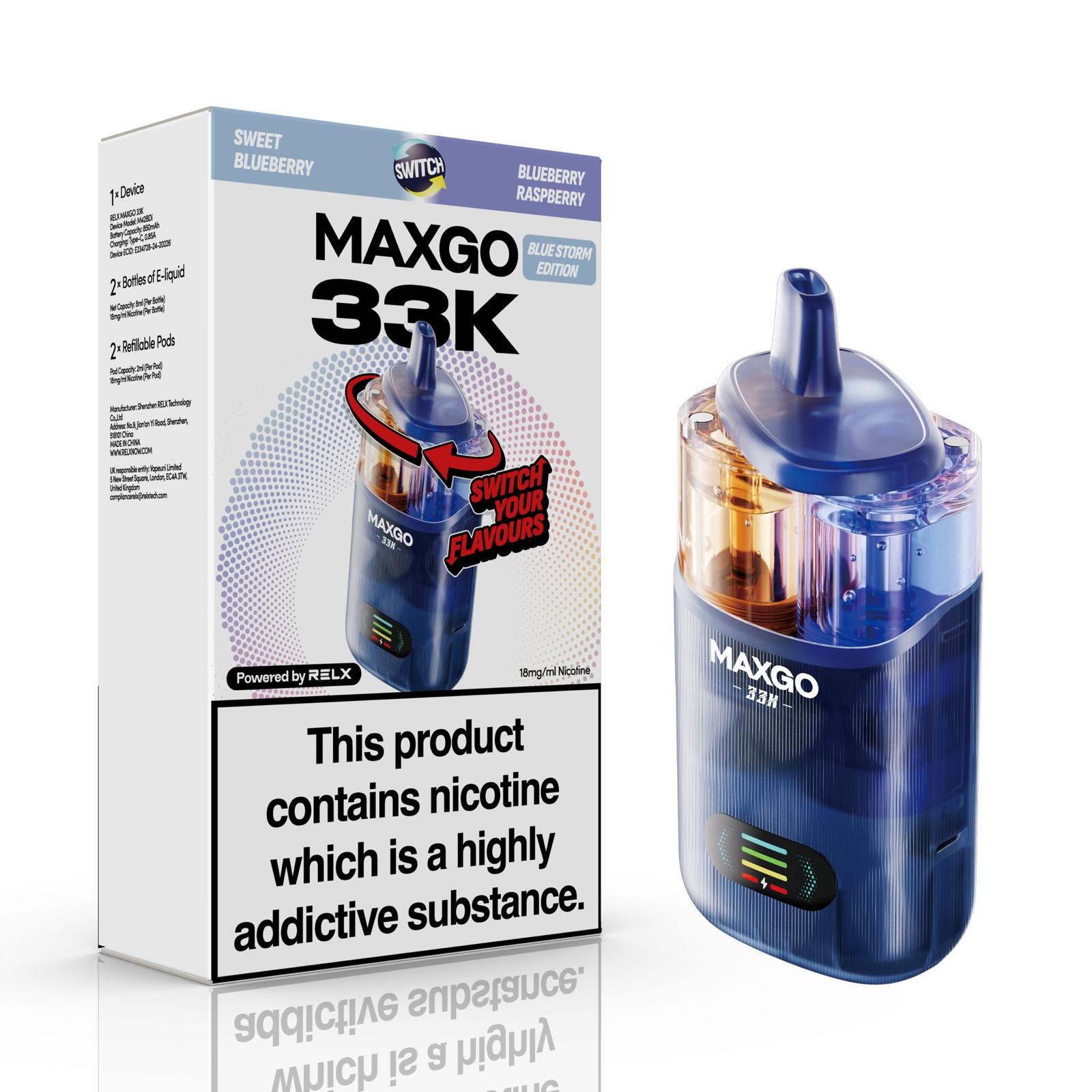 RELX MaxGO 33k Prefilled Vape Kit (BOX OF 5)