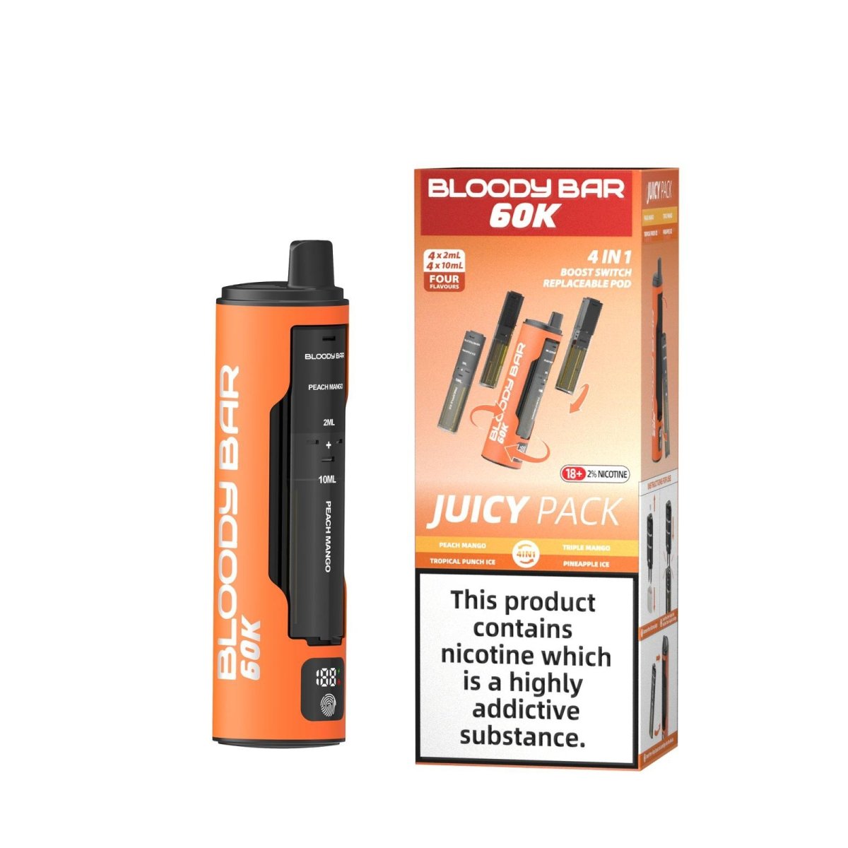 Bloody Bar - Bloody Bar 60k Prefilled 4 In 1 Pod Vape Kit (BOX OF 5) - The No1 Plug