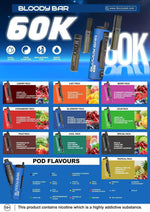 bulk wholesale Bloody Bar 60k Prefilled 4 In 1 Replacement Pods Box of 5 - Lemon Lime/Pineapple Ice/Kiwi Passionfruit Guava/Strawberry Kiwi
