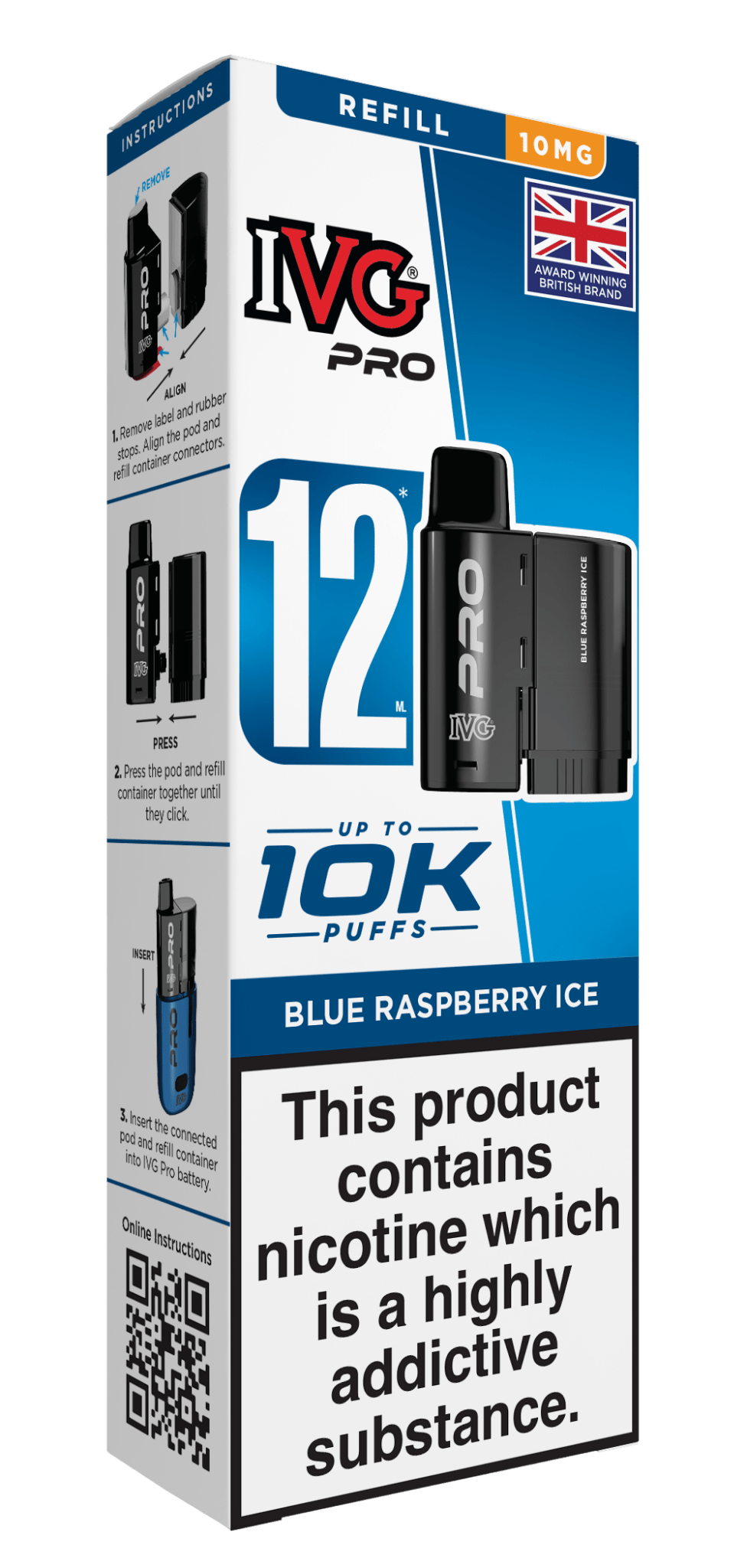 bulk wholesale IVG Pro 10k Replacement Pods - Blue Raspberry Ice