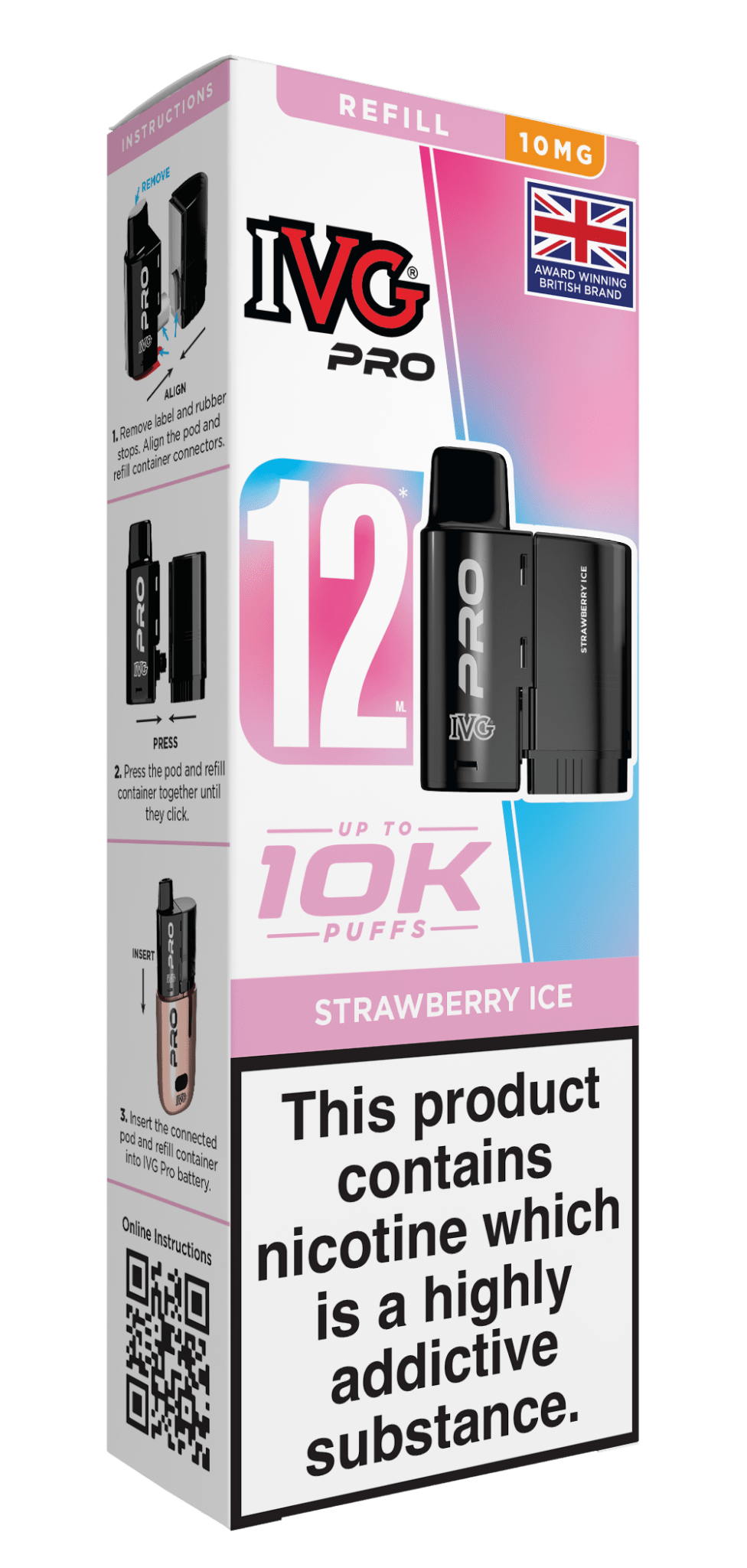 bulk wholesale IVG Pro 10k Replacement Pods - Strawberry Ice