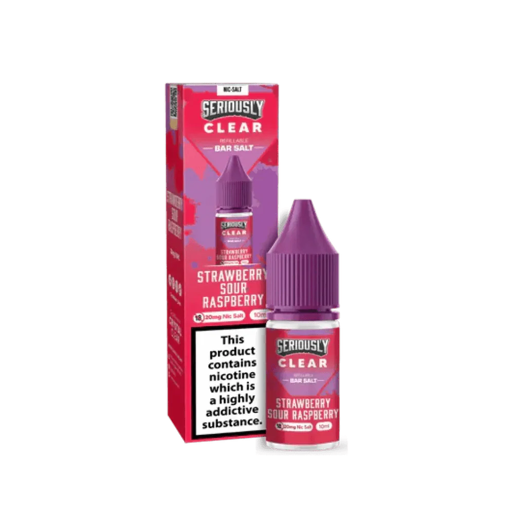 bulk wholesale Seriously Clear Bar Salt 10ml (BOX OF 10) - Strawberry Sour Raspberry