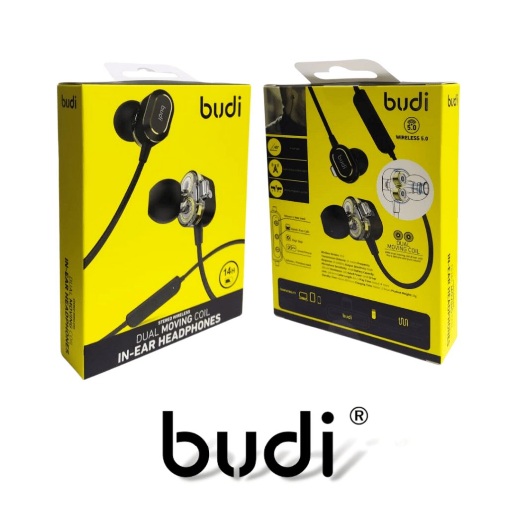 Budi - Stereo Wireless Dual Moving Coil In-Ear Headphones - 14H