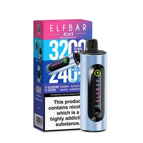 Elf Bar 4 - in - 1 3200 Prefilled Pod Kit Box of 10 - #Simbavapeswholesale#