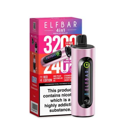 Elf Bar 4 - in - 1 3200 Prefilled Pod Kit Box of 10 - #Simbavapeswholesale#