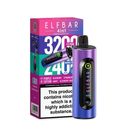 Elf Bar - Elf Bar 4 - in - 1 3200 Prefilled Pod Kit Box of 5 - The No1 Plug