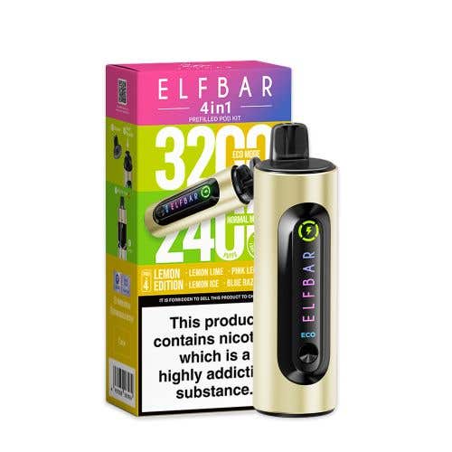 Elf Bar - Elf Bar 4 - in - 1 3200 Prefilled Pod Kit Box of 5 - The No1 Plug