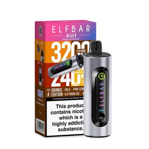 Elf Bar - Elf Bar 4 - in - 1 3200 Prefilled Pod Kit Box of 5 - The No1 Plug