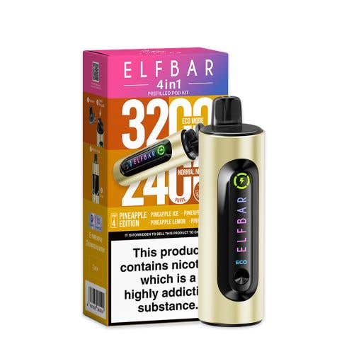 Elf Bar - Elf Bar 4 - in - 1 3200 Prefilled Pod Kit Box of 5 - The No1 Plug