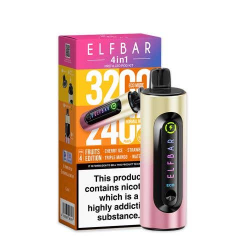 Elf Bar - Elf Bar 4 - in - 1 3200 Prefilled Pod Kit Box of 5 - The No1 Plug