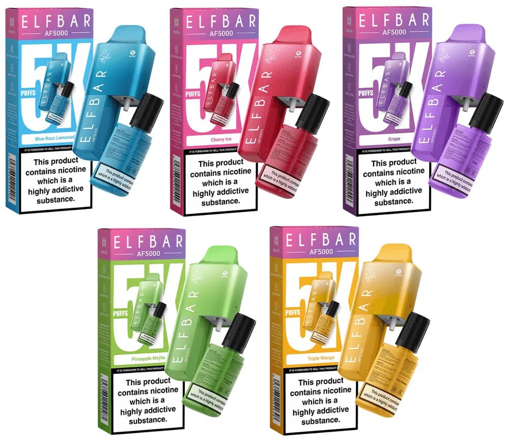 Elfbar - Elf Bar AF5000 Puffs Disposable Vape Device - (BOX OF 5) - theno1plugshop