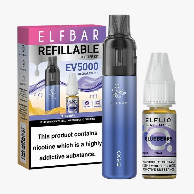 Elfbar - Elf Bar EV5000 Starter Kit & Elfliq Salt 10ml Combo Pack - theno1plugshop