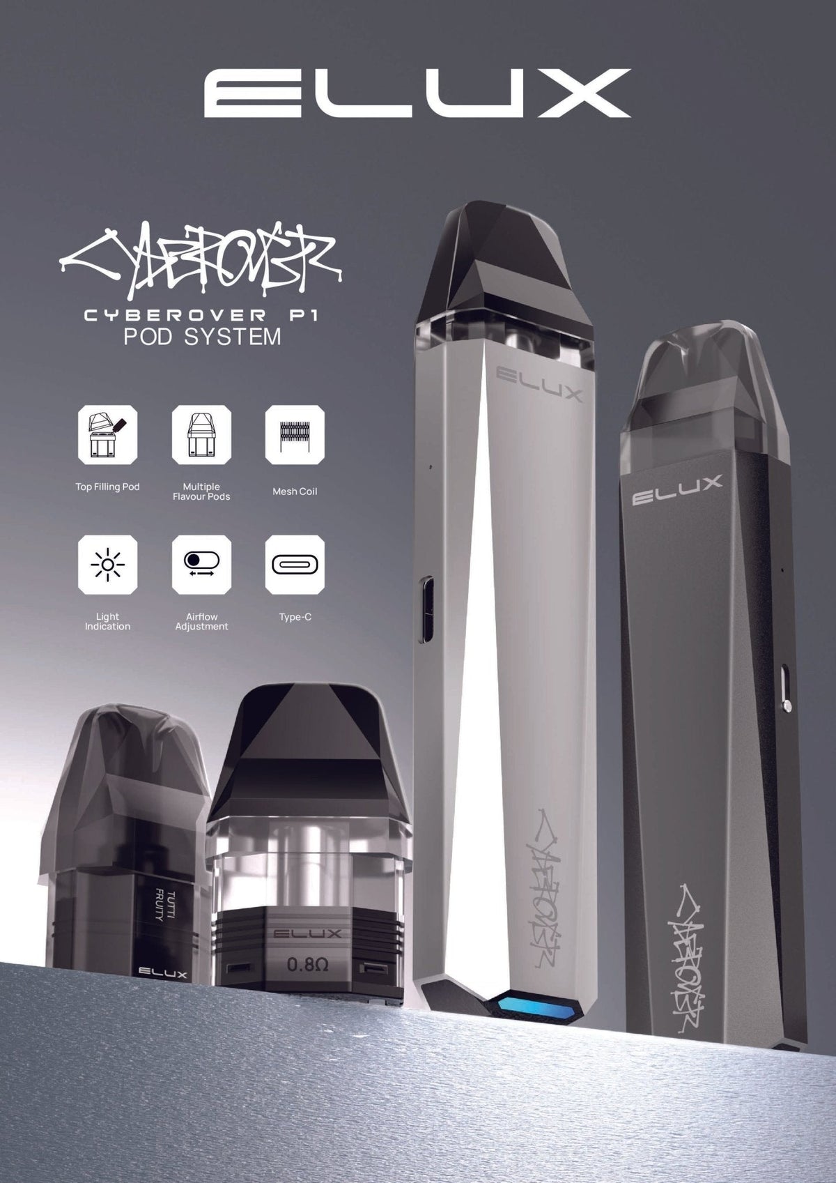 Elux Cyberover P1 Refillable Starter Pod Vape Kit - #Simbavapeswholesale#