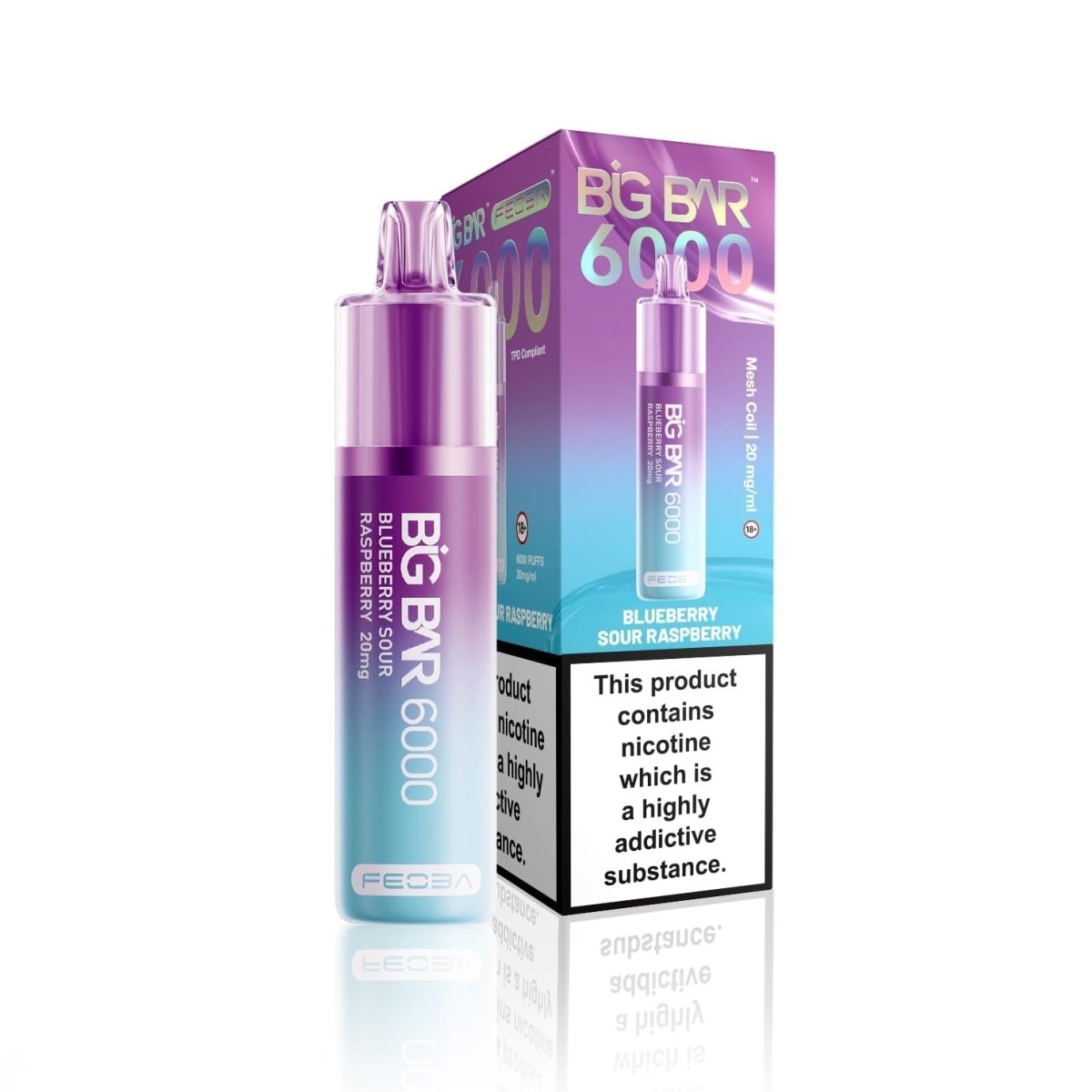 Feoba - Feoba Big Bar 6000 Puffs Disposable Vape Pack of 5 - theno1plugshop