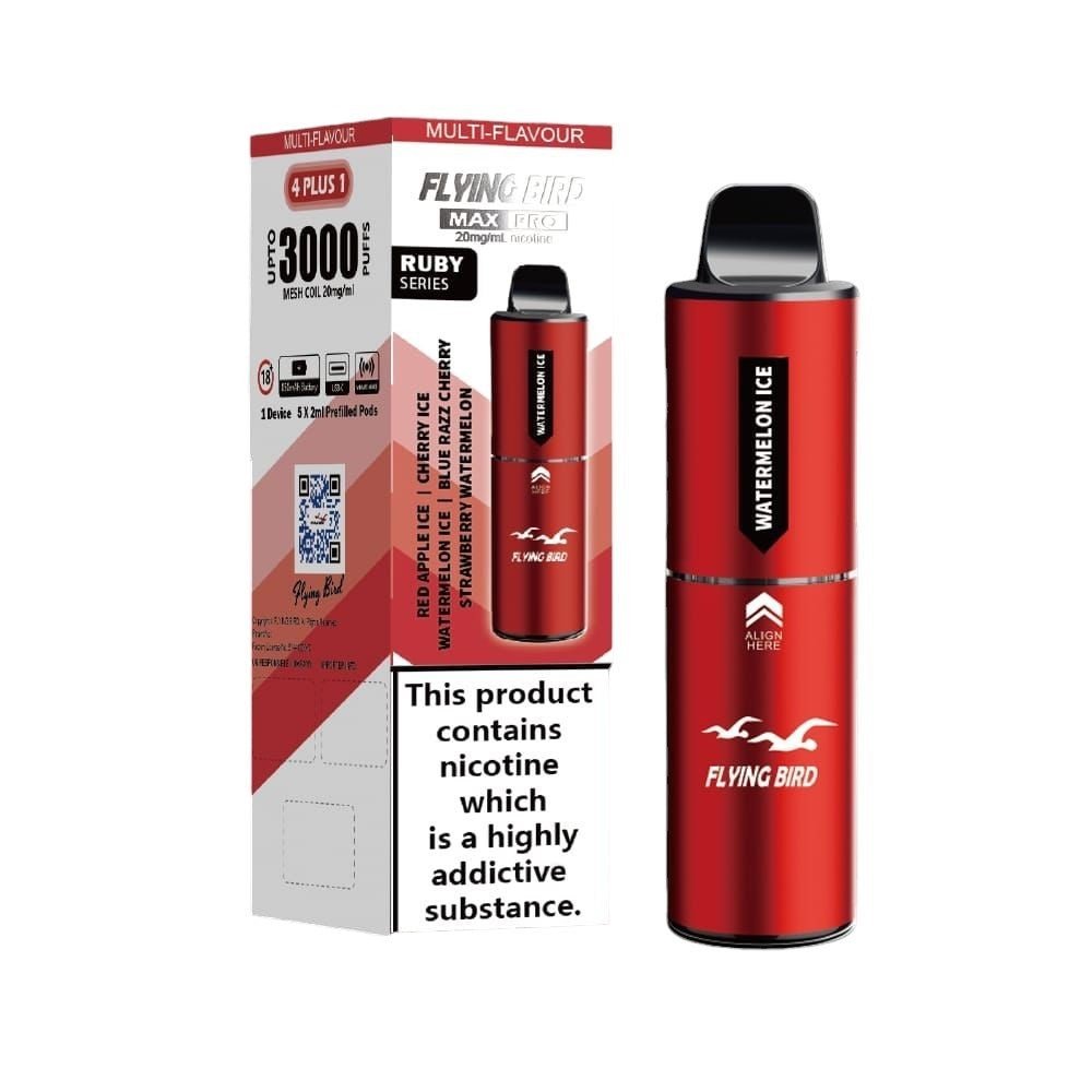 Flying Bird - Flying Bird Max Pro 3000 Puffs 4 in 1 Disposable Vape Box of 5 - theno1plugshop