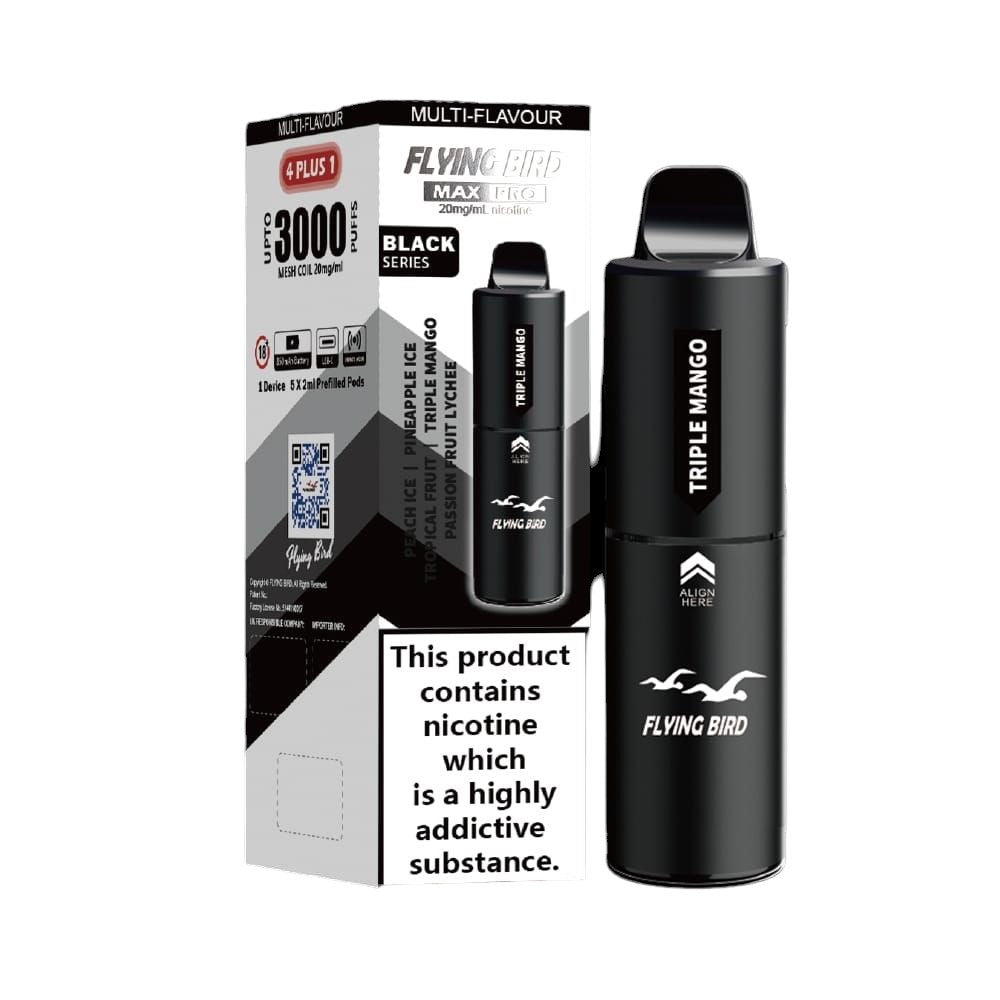 Flying Bird - Flying Bird Max Pro 3000 Puffs 4 in 1 Disposable Vape Box of 5 - theno1plugshop