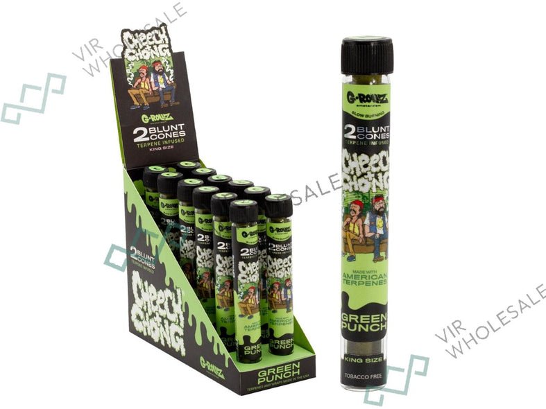 G - ROLLZ - G - ROLLZ Blunt Cones (Cheech & Chong) - 12 Tubes Per Box - 2 Cones Per Tube - Green Punch - The No1 Plug