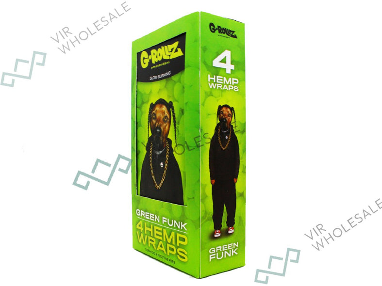 G-ROLLZ Hemp Wraps - 15 Per Box - 4 Per Pack - Green Funk