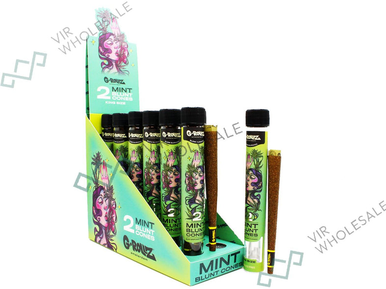 G-ROLLZ - Mint Flavour - Mint Blunt Cones - - 12 Per Box - 2 Per Pack - Mint