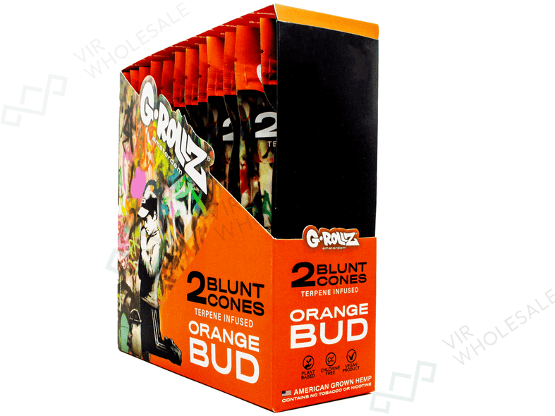 G-ROLLZ Orange Bud Pre-Rolled Terpene Cones - Banksy Graffiti - 12 Packs Per Box - 2 Cones Per Pack