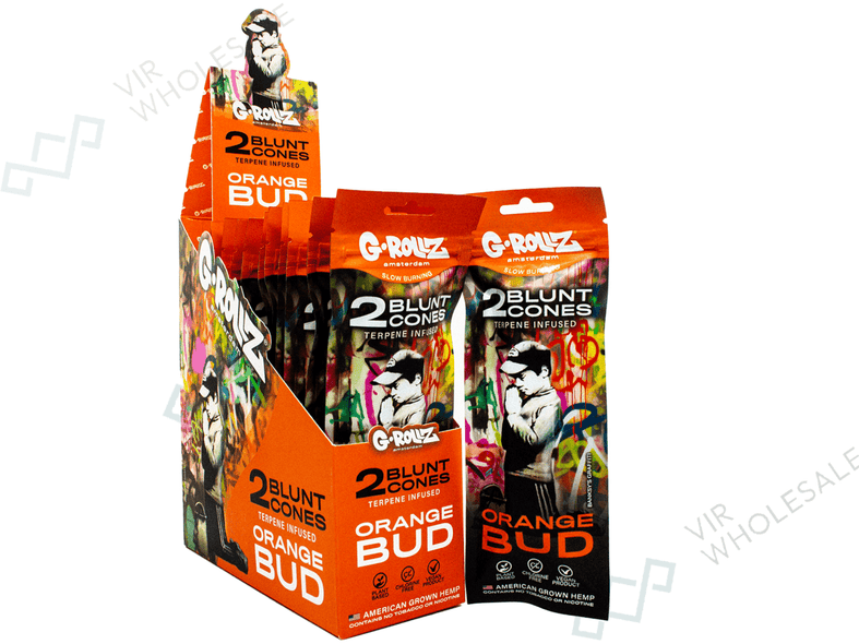 G-ROLLZ Orange Bud Pre-Rolled Terpene Cones - Banksy Graffiti - 12 Packs Per Box - 2 Cones Per Pack