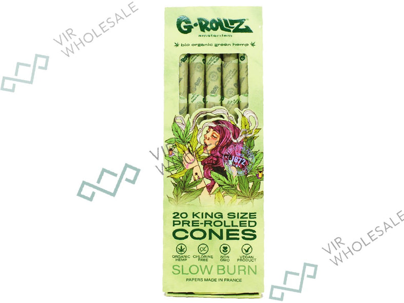 G-ROLLZ Pre Rolled Cones 20 Pack - Bio Organic Green Hemp